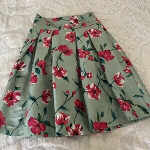 Vintage Y2K Express Womens Fairy Skirt Size 4 Green Floral Preppy Feminine